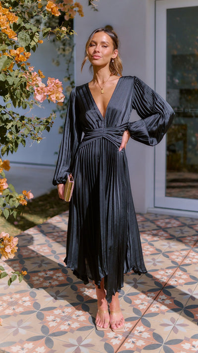 Load image into Gallery viewer, Angelina Midi Dress - Black
