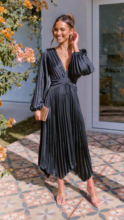Load image into Gallery viewer, Angelina Midi Dress - Black
