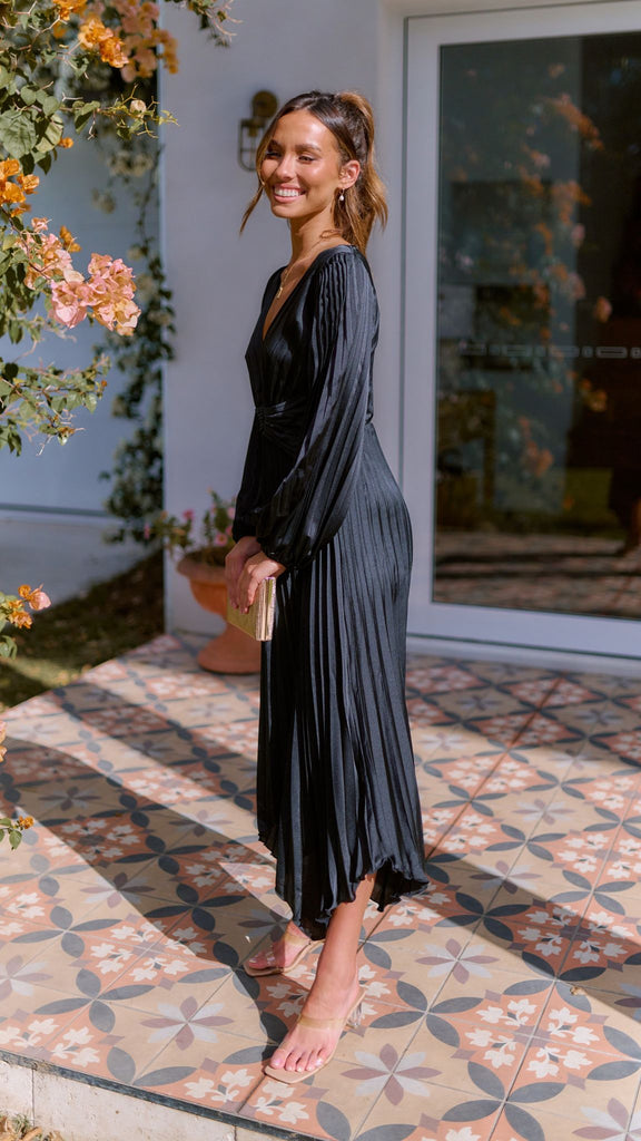 Angelina Midi Dress - Black