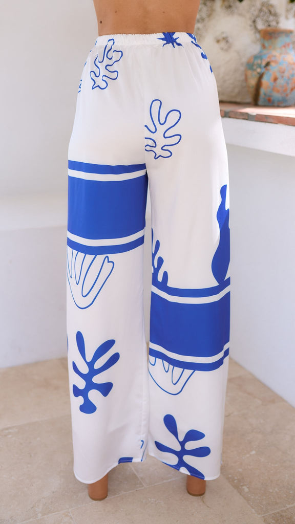 Bailie Shirt and Pants Set - White/Blue - Buy Women's Sets - Billy J