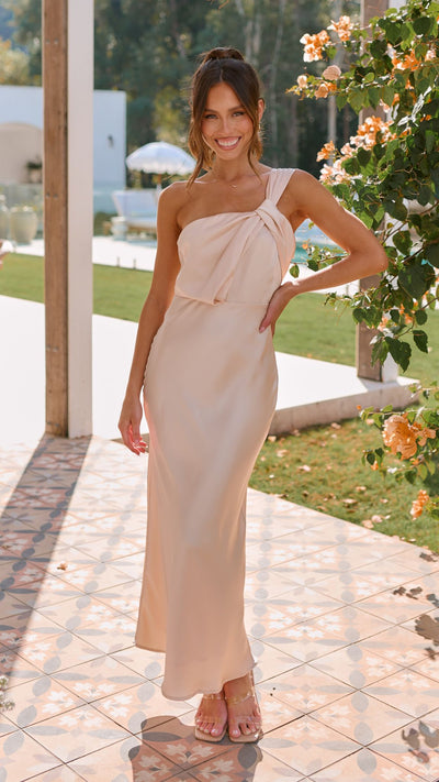 Load image into Gallery viewer, Greta Maxi Dress - Champagne - Billy J
