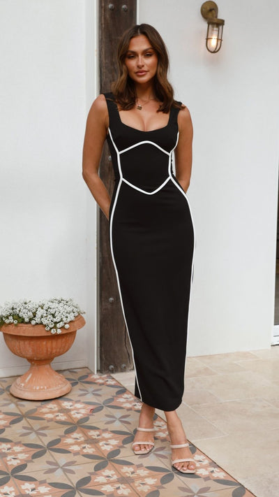 Load image into Gallery viewer, Sooki Maxi Dress - Black/White - Billy J

