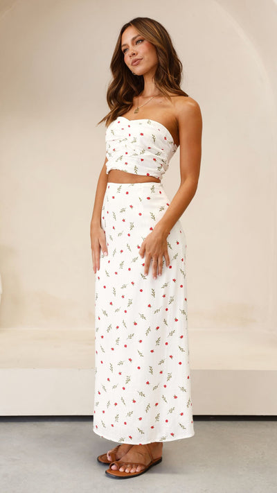 Load image into Gallery viewer, Francesca Maxi Skirt - Red / Green Floral
