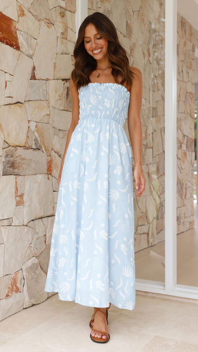 Load image into Gallery viewer, Acelin Midi Dress - Blue Shell
