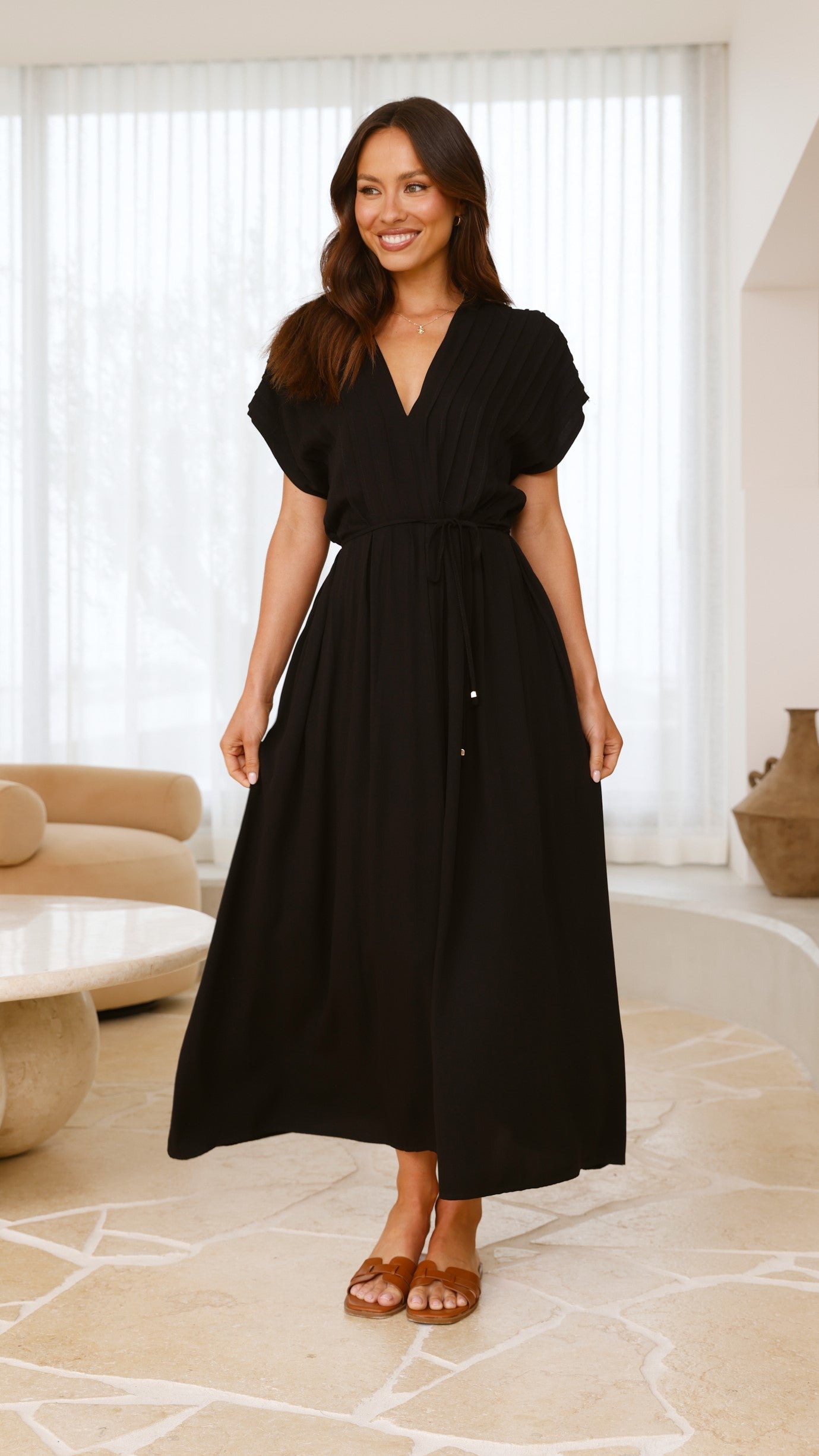 Velia Maxi Dress - Black - Billy J