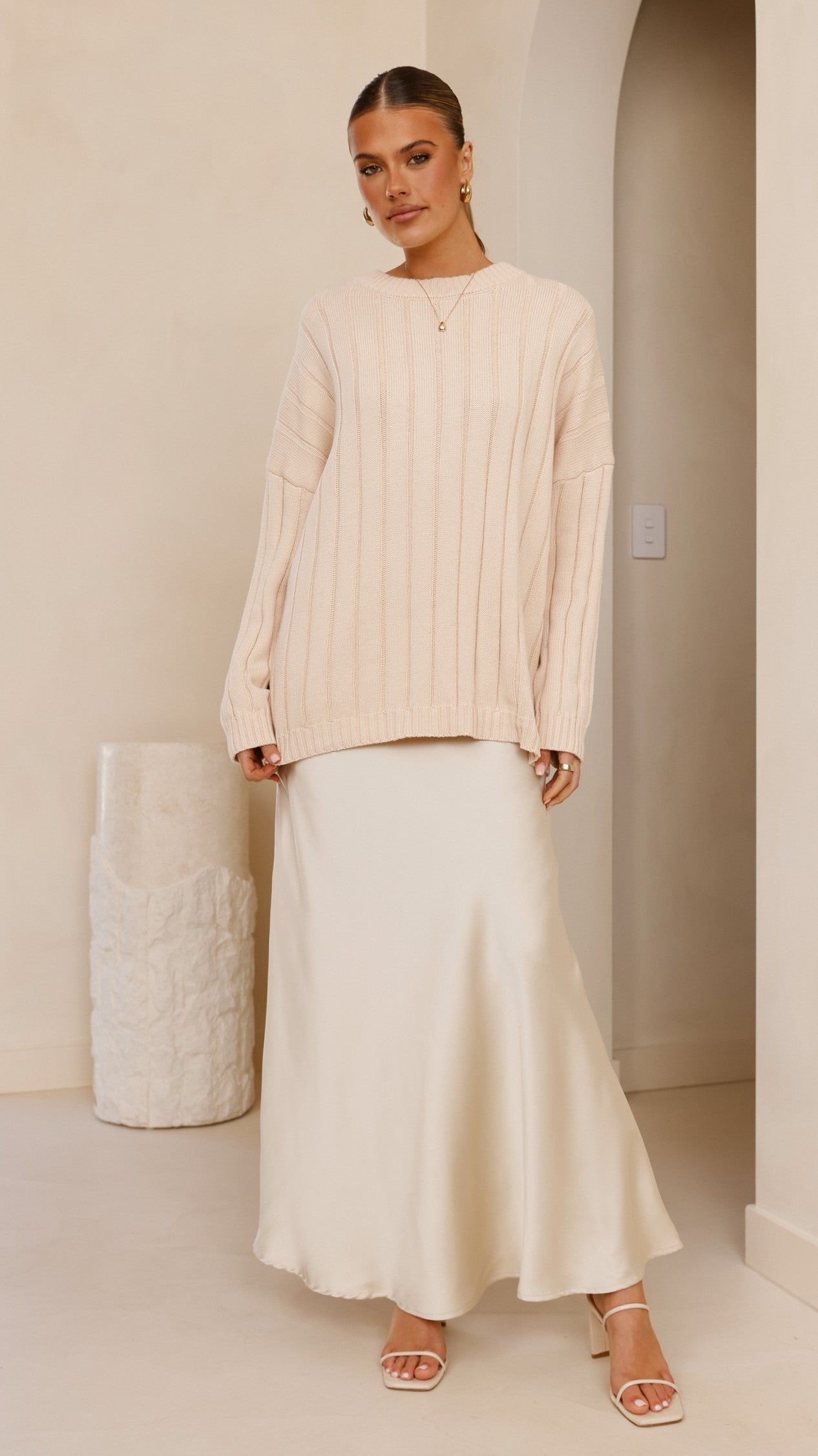Naiva Oversized Knit - Cream - Buy Women's Jumpers - Billy J