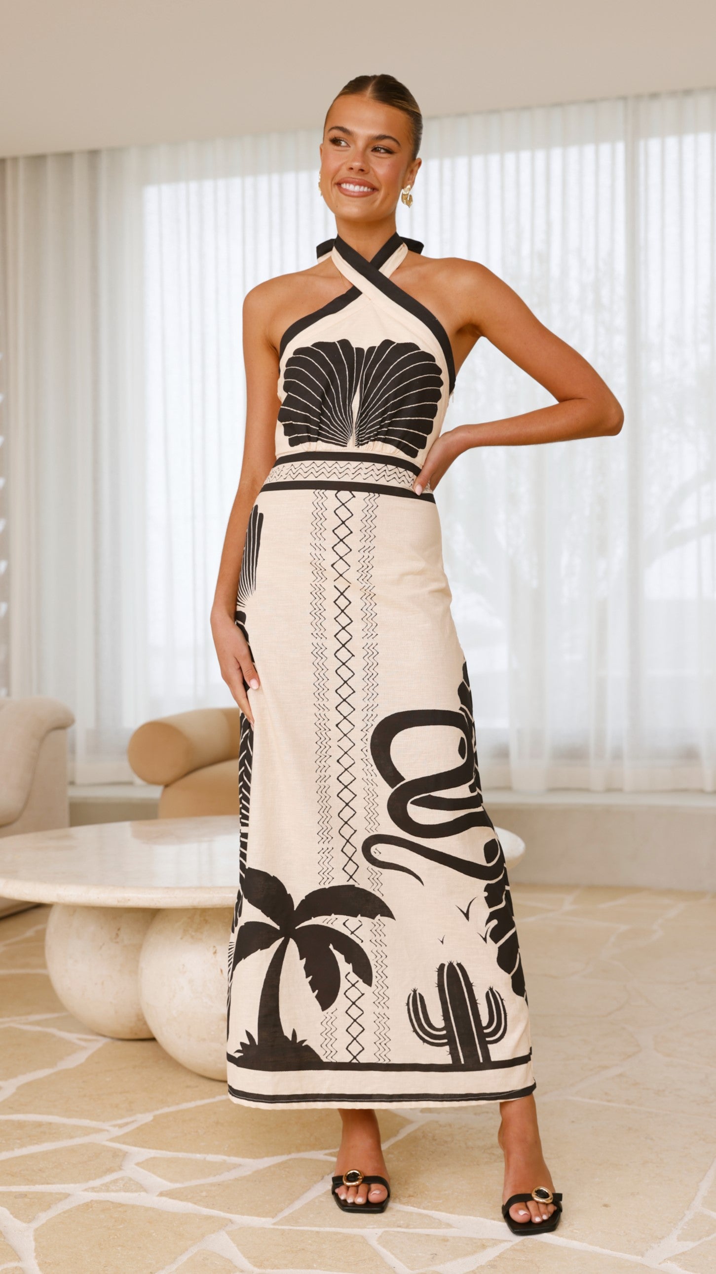 Boe Halter Maxi Dress - Palm Canyon - Billy J