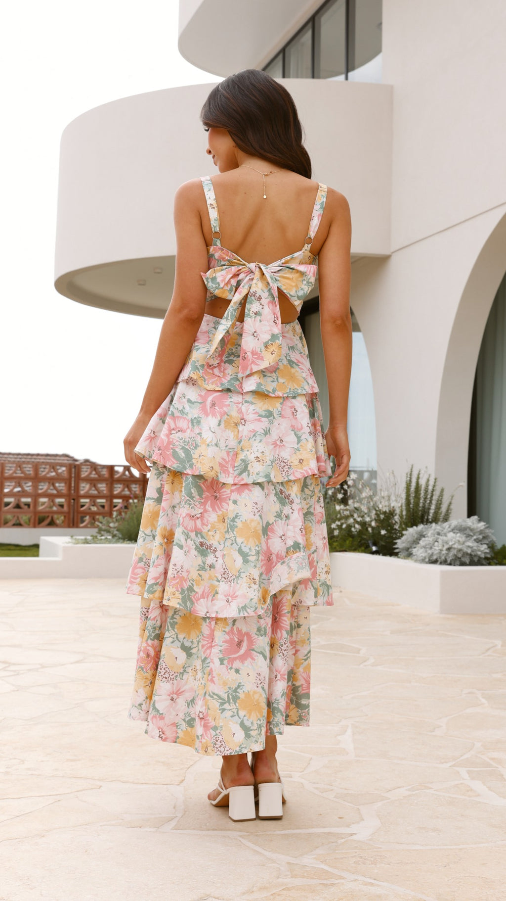 Page Maxi Dress - Blush / Yellow Floral - Billy J