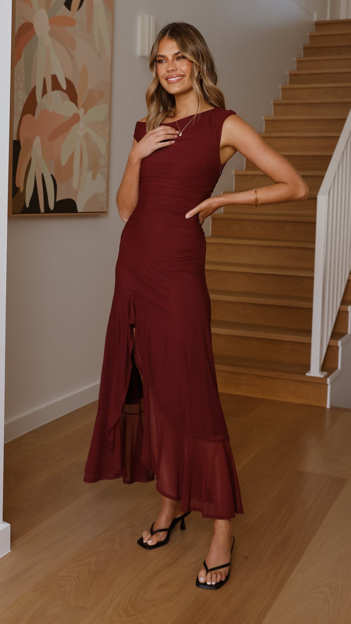Sareiah Maxi Dress - Wine - Billy J