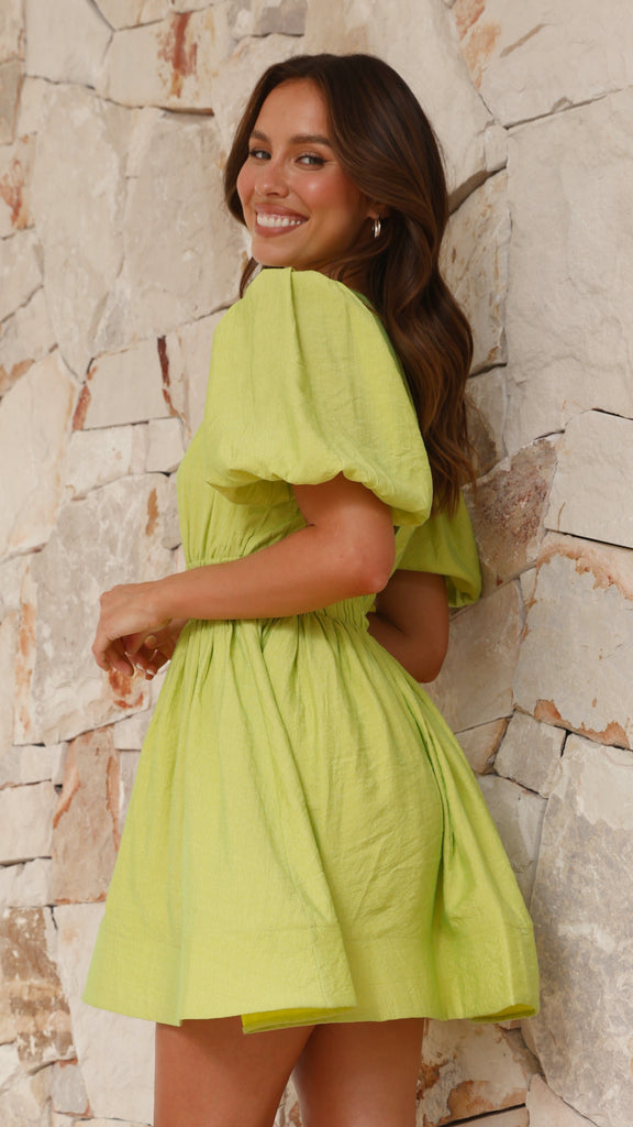Erin Mini Dress - Lime - Billy J