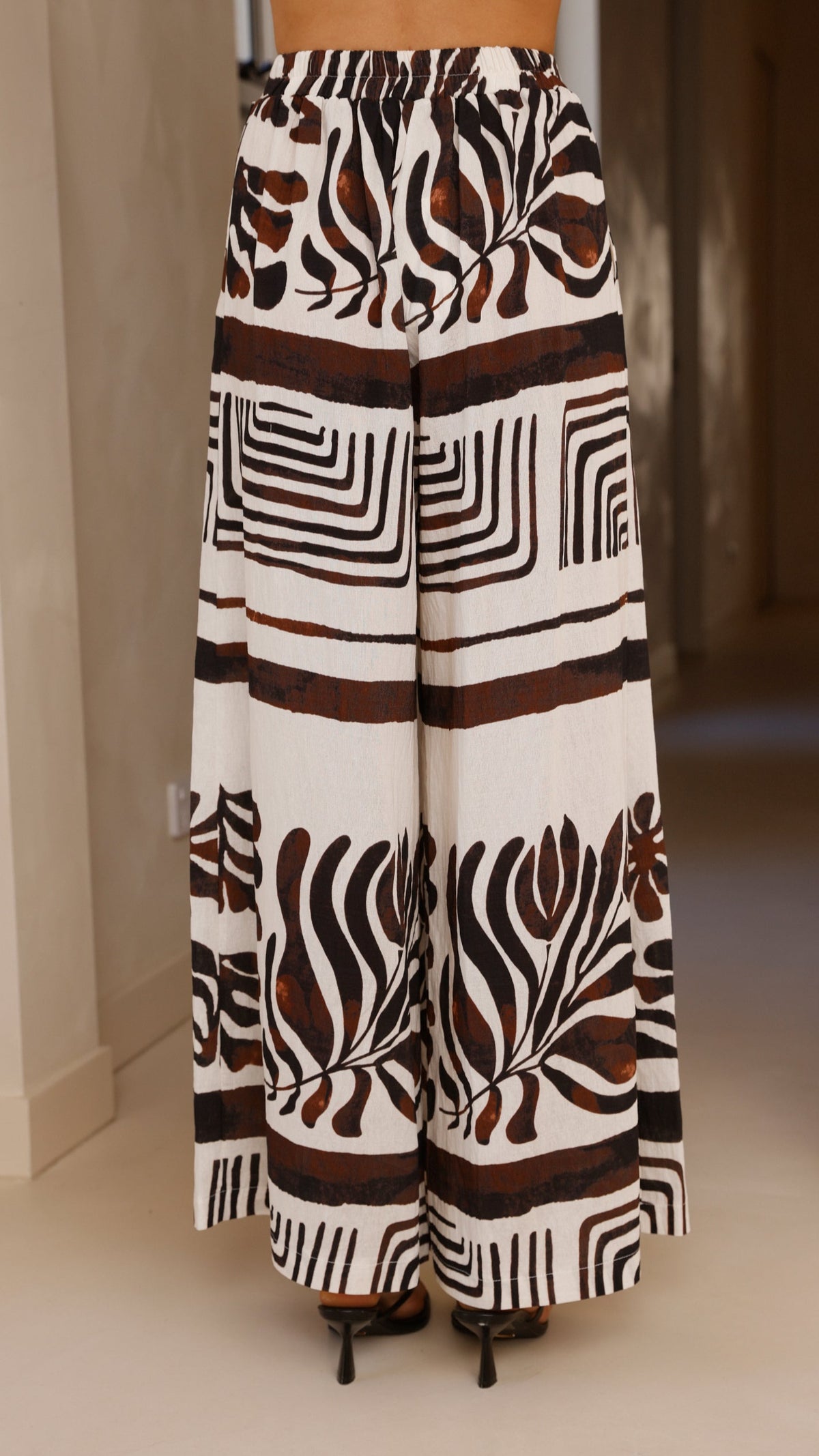 Briar Wide Leg Pants - Chocolate Abstract - Billy J