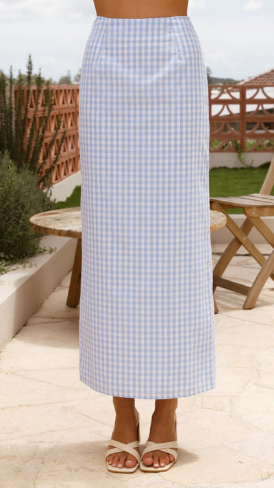 Load image into Gallery viewer, Jakayla Maxi Skirt - Picnic Blue - Billy J
