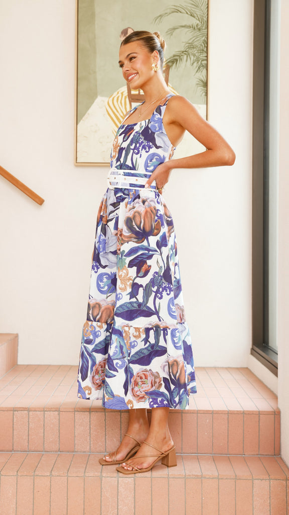 Reba Maxi Dress - Blue Floral - Billy J