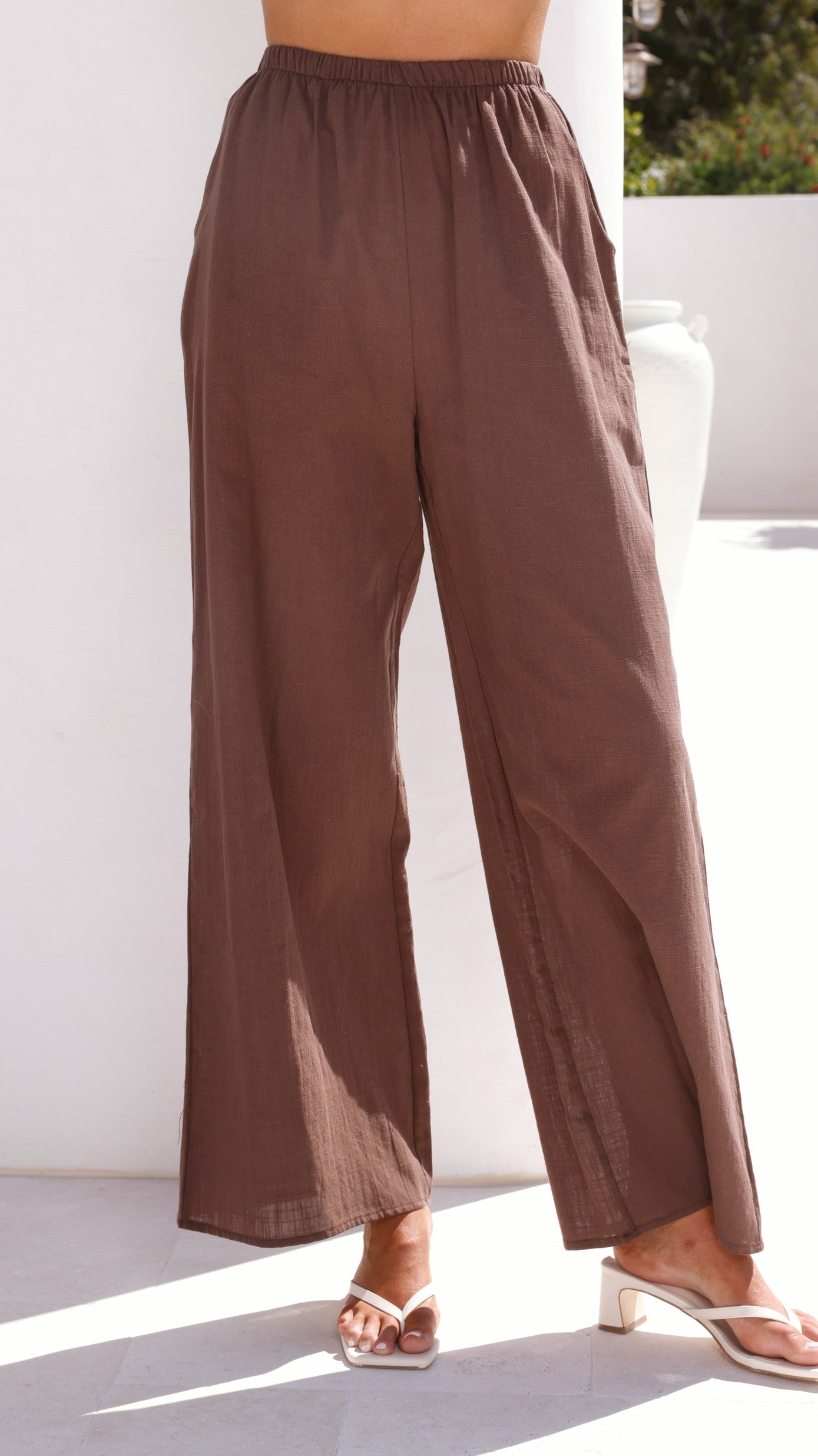 Talia Strapless Top and Pants Set - Brown - Billy J