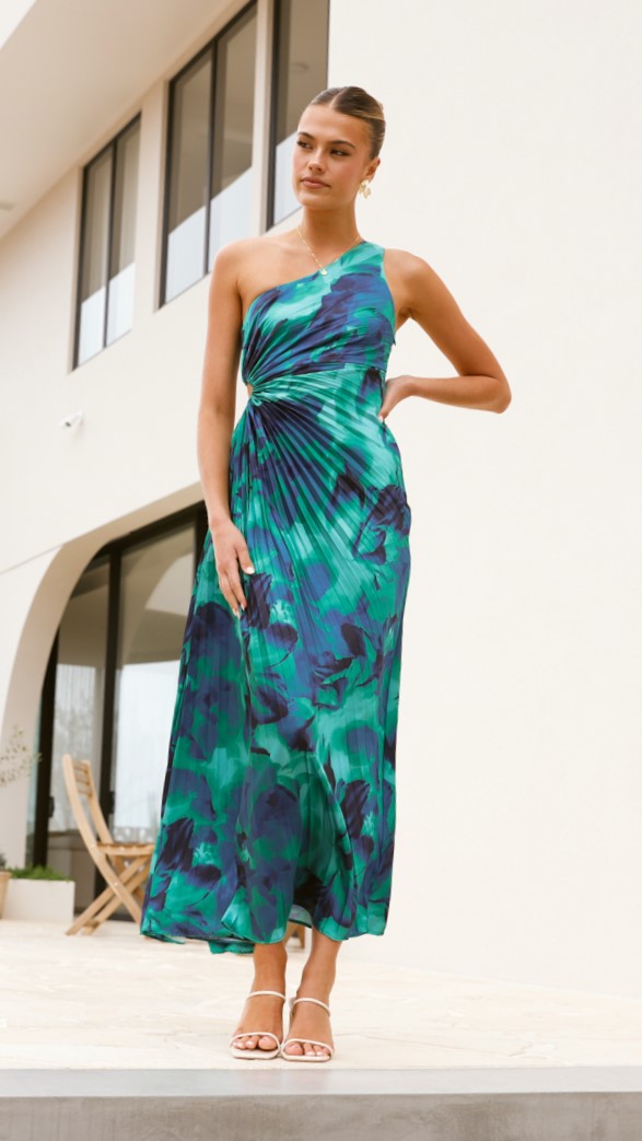 Laken Maxi Dress - Green Print - Billy J