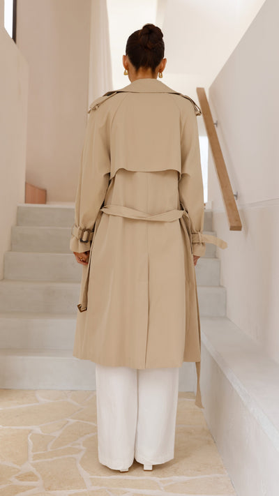 Load image into Gallery viewer, Samara Trench Coat - Beige - Billy J
