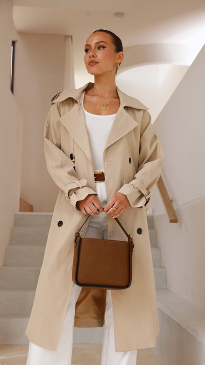 Load image into Gallery viewer, Samara Trench Coat - Beige - Billy J
