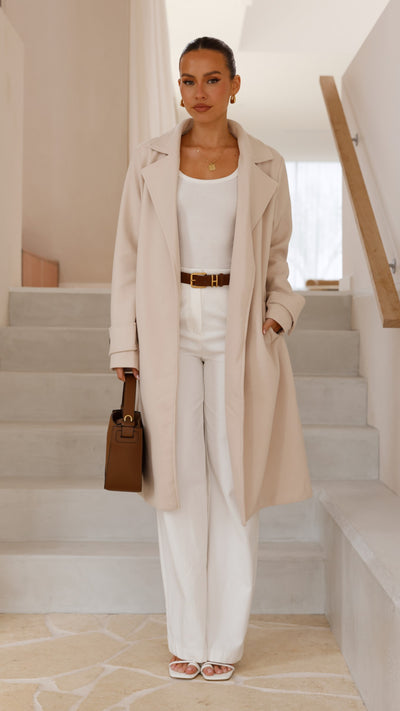 Load image into Gallery viewer, Lue Trench Coat - Winter White - Billy J
