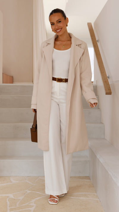 Load image into Gallery viewer, Lue Trench Coat - Winter White - Billy J
