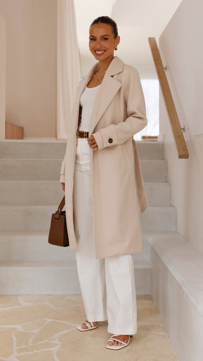 Load image into Gallery viewer, Lue Trench Coat - Winter White - Billy J
