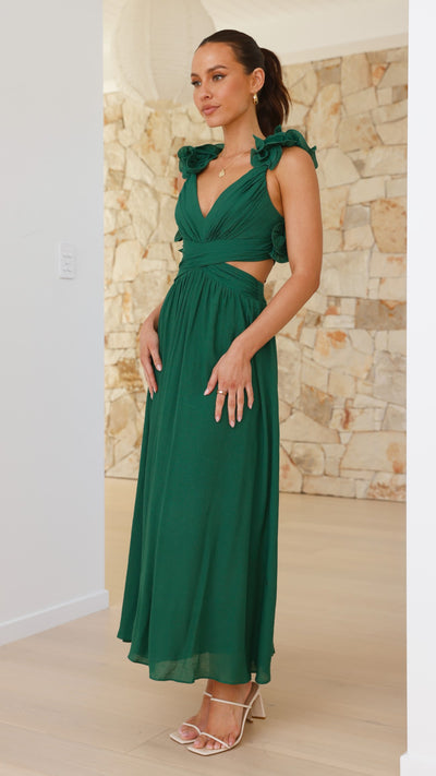 Load image into Gallery viewer, Galilhai Maxi Dress - Forest Green - Billy J
