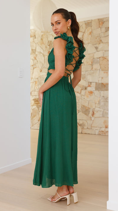 Load image into Gallery viewer, Galilhai Maxi Dress - Forest Green - Billy J
