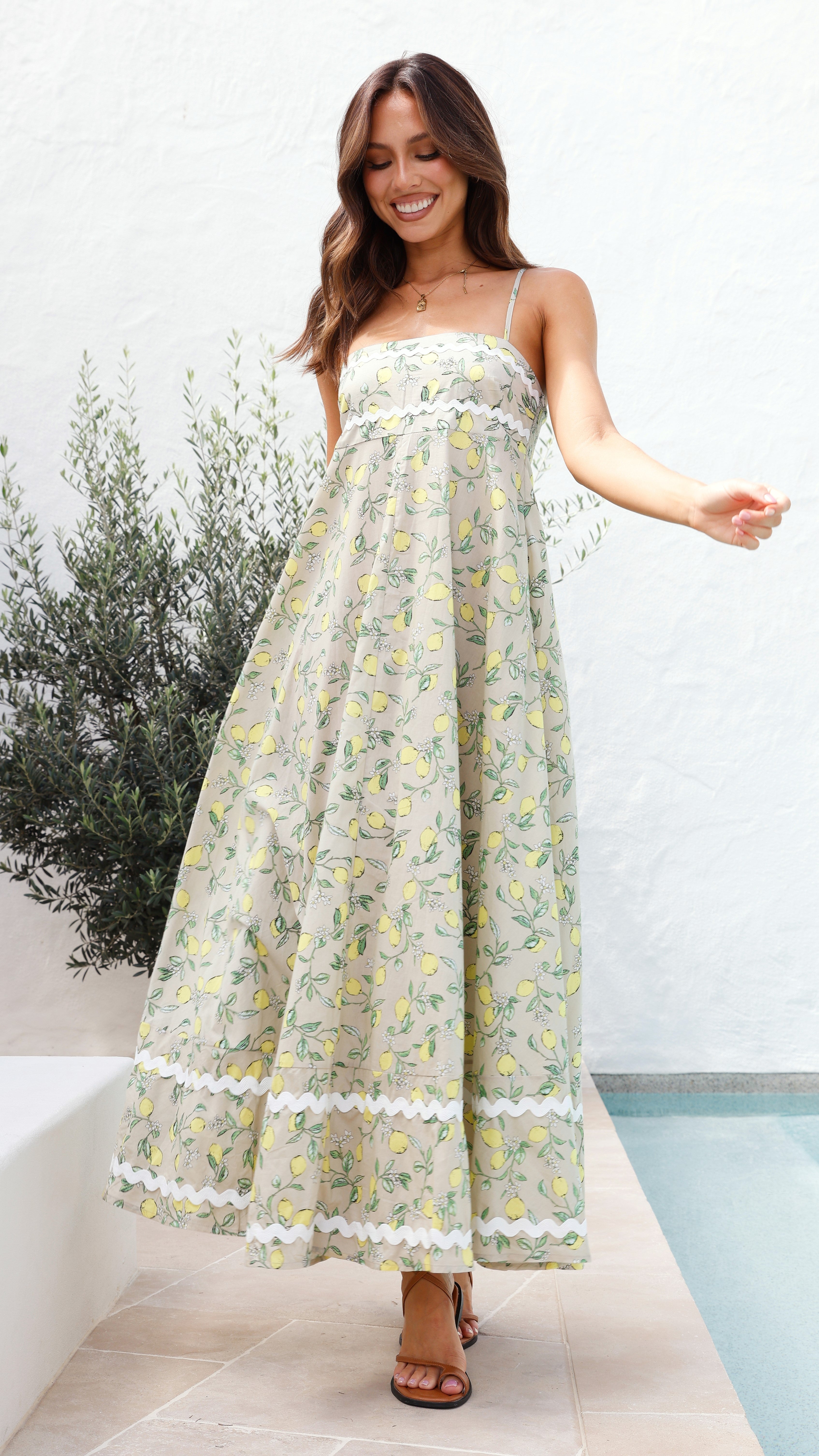 Neila Midi Dress - Lemon Print