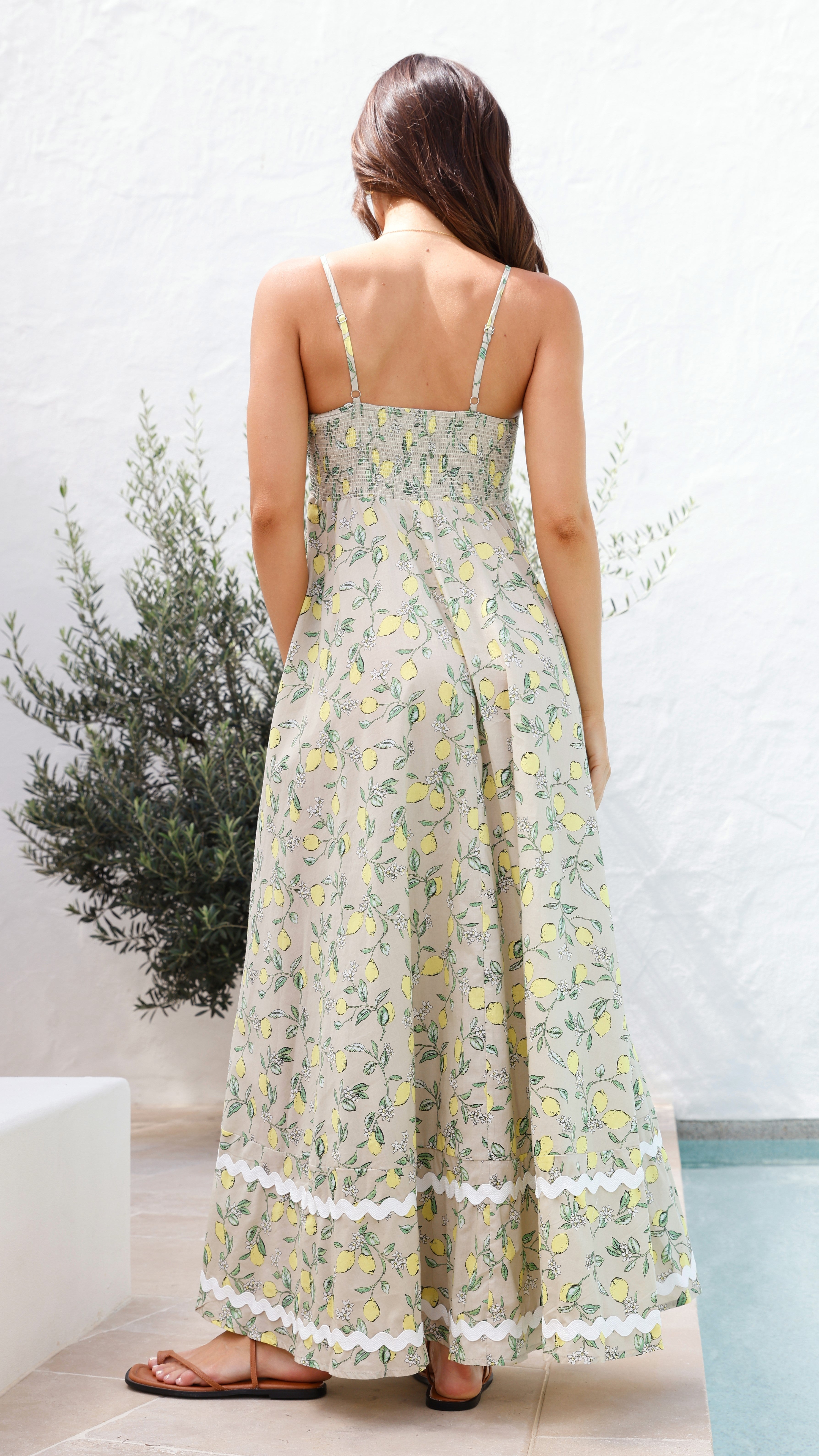 Neila Midi Dress - Lemon Print