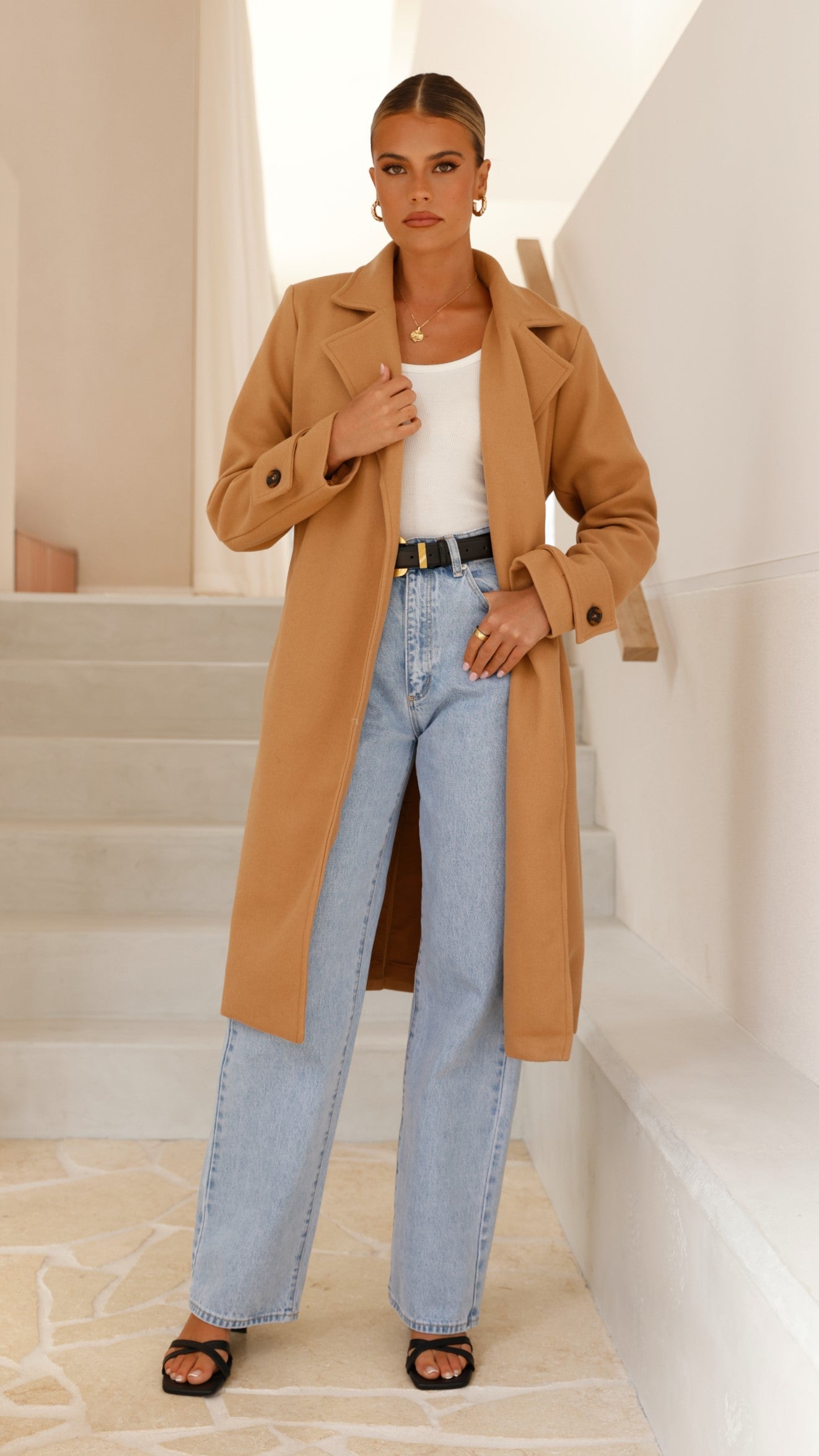 Lue Trench Coat - Camel - Billy J