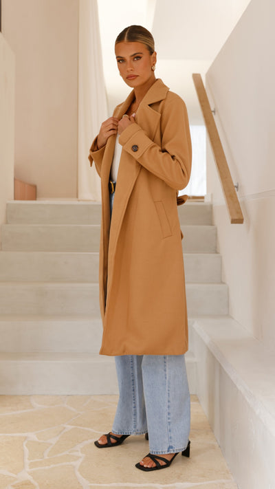 Load image into Gallery viewer, Lue Trench Coat - Camel - Billy J
