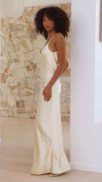 Load image into Gallery viewer, Gisella Maxi Dress - Yellow - Billy J
