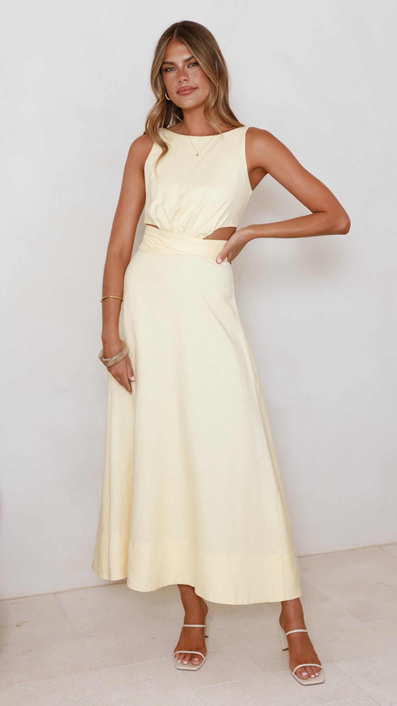 Kimberley Maxi Dress - Yellow - Billy J