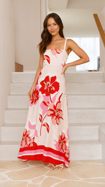 Load image into Gallery viewer, Vida Maxi Dress - Rosabel Print - Billy J
