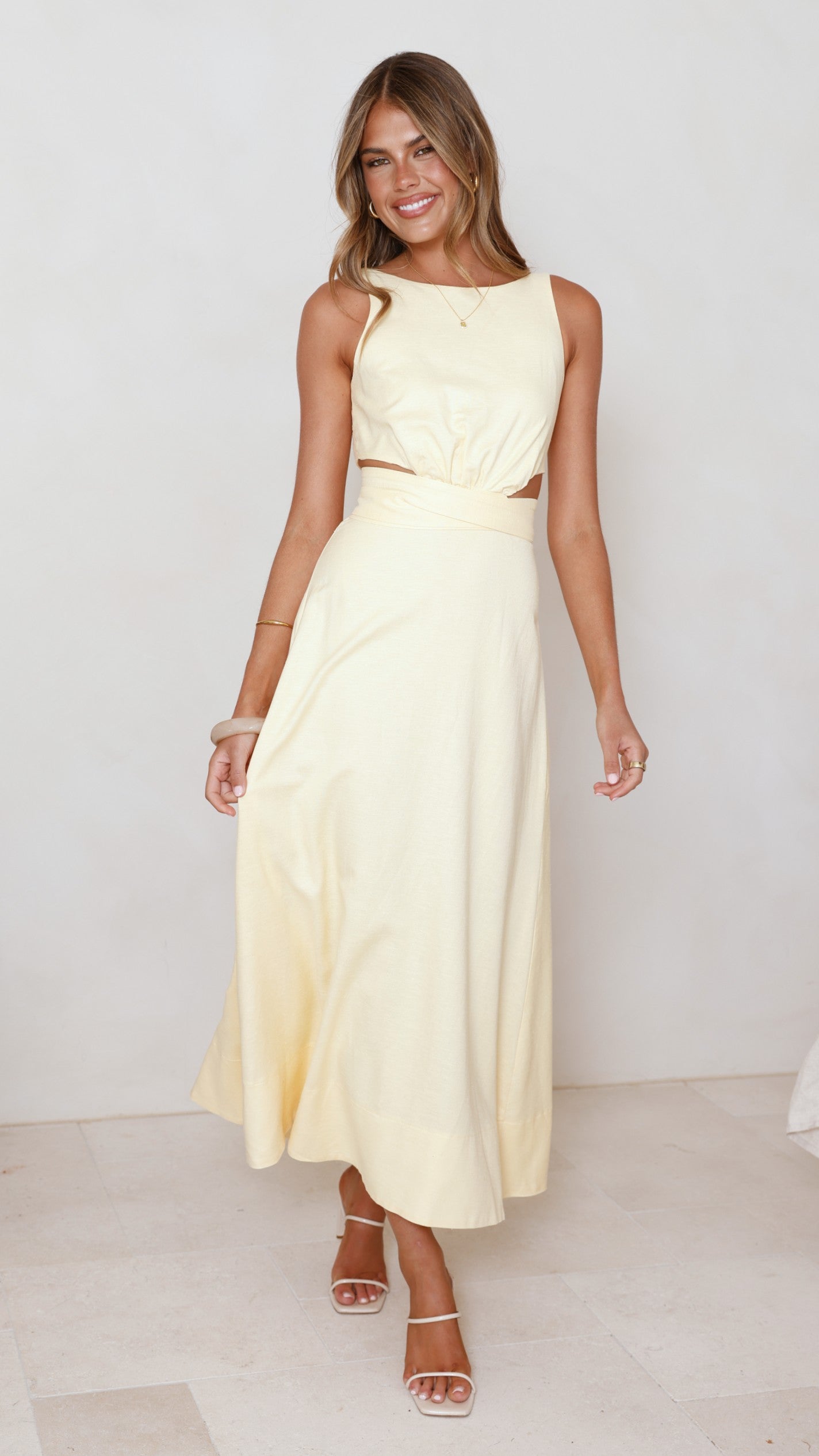 Kimberley Maxi Dress - Yellow - Billy J