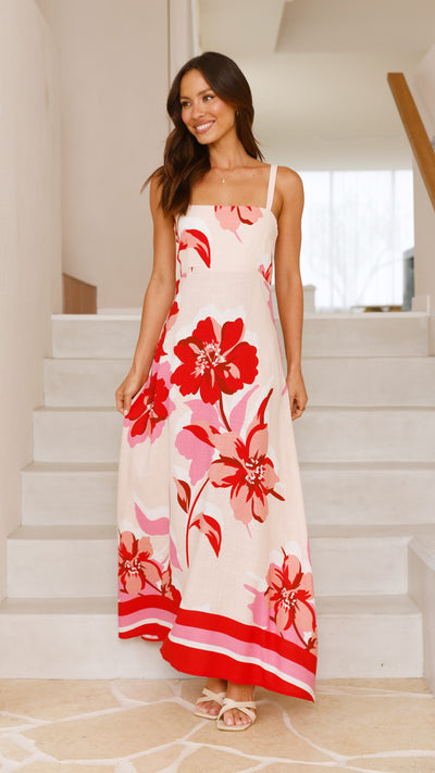 Load image into Gallery viewer, Vida Maxi Dress - Rosabel Print - Billy J
