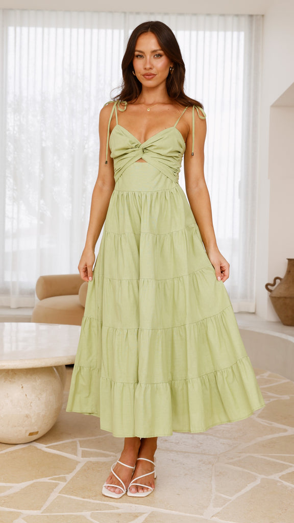 Armani Maxi Dress - Light Green - Billy J