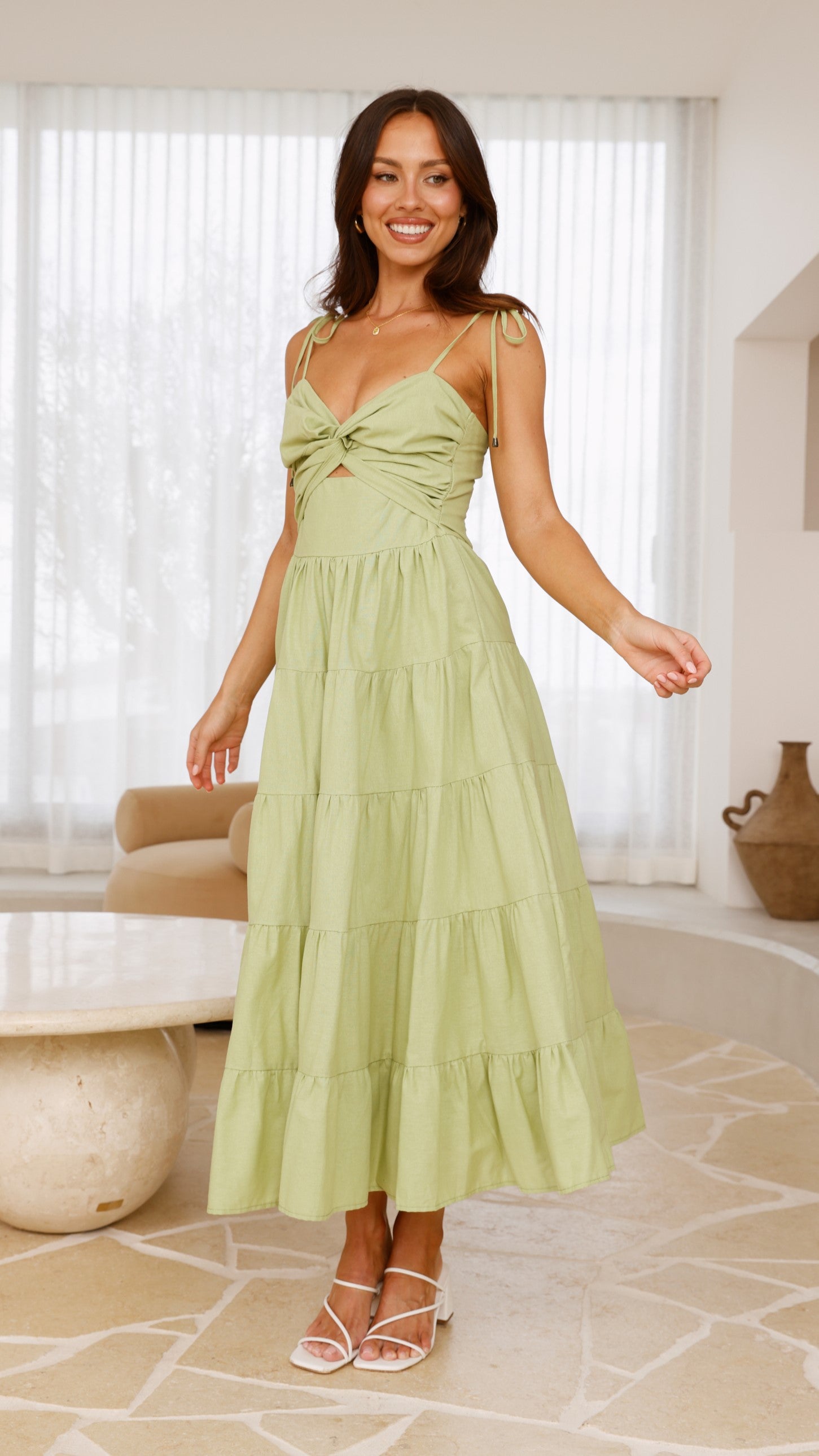 Armani Maxi Dress - Light Green - Billy J