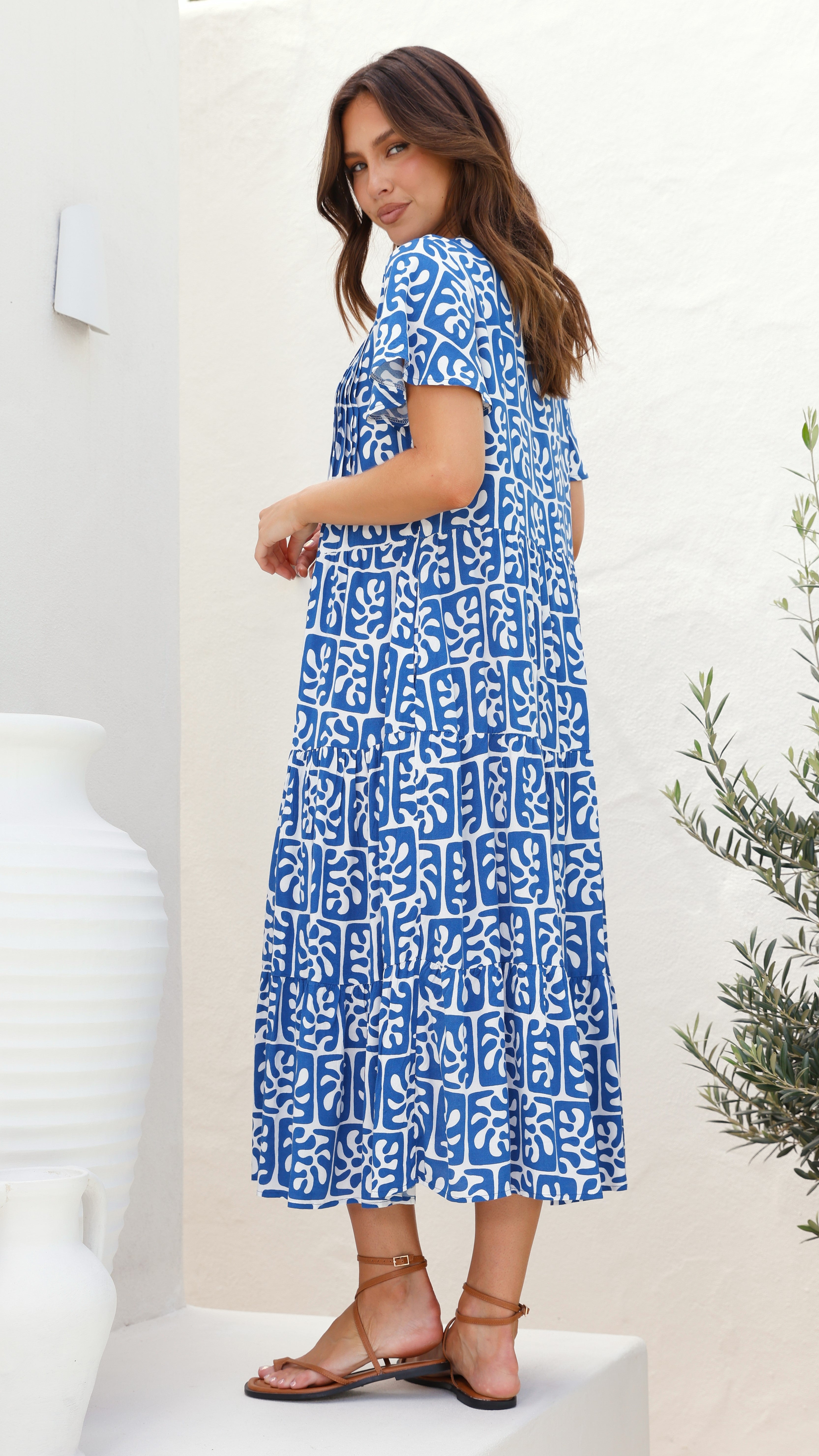 Irie Midi Dress - Blue Print