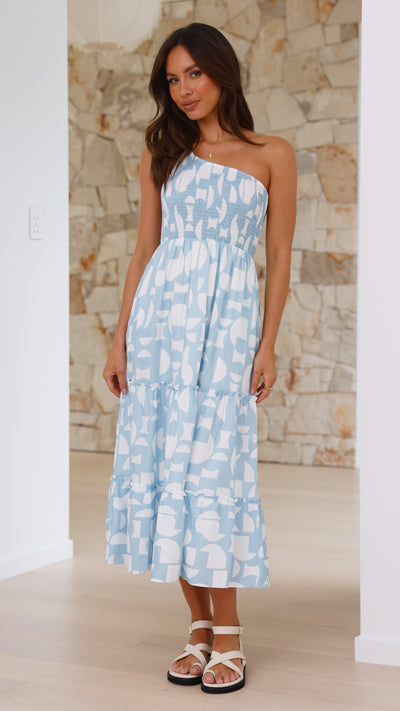 Load image into Gallery viewer, Jolina Midi Dress - Blue Alicante - Billy J
