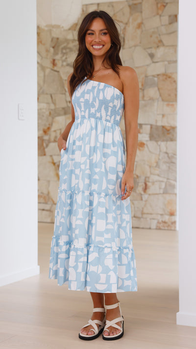 Load image into Gallery viewer, Jolina Midi Dress - Blue Alicante - Billy J
