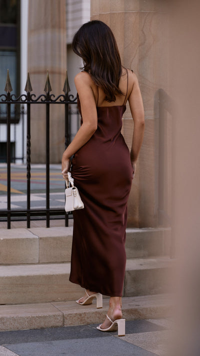 Load image into Gallery viewer, Ziah Maxi Dress - Brown - Billy J

