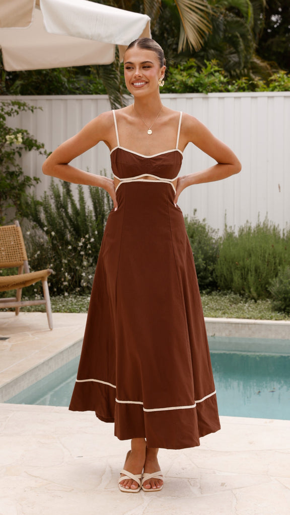 Nereda Maxi Dress - Chocolate - Billy J