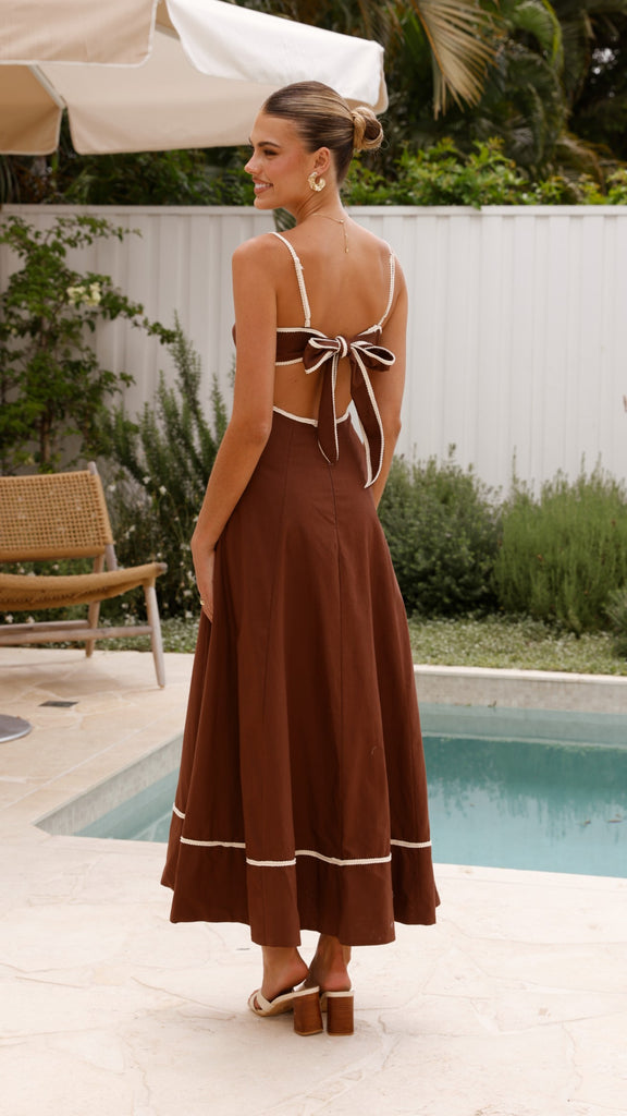 Nereda Maxi Dress - Chocolate - Billy J