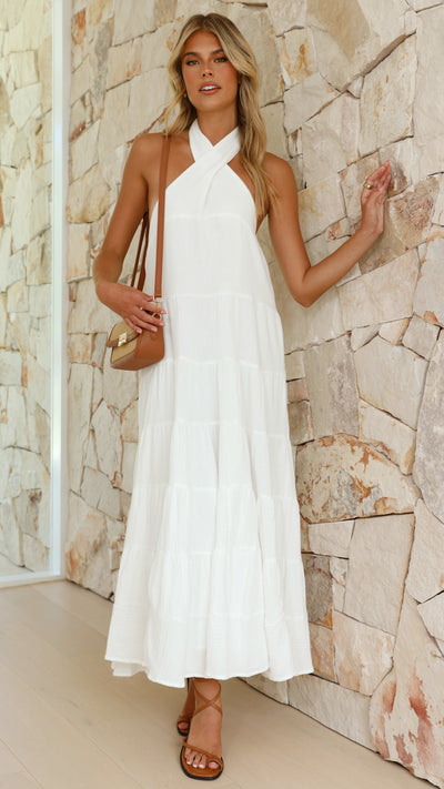 Load image into Gallery viewer, Moniqua Maxi Dress - White - Billy J
