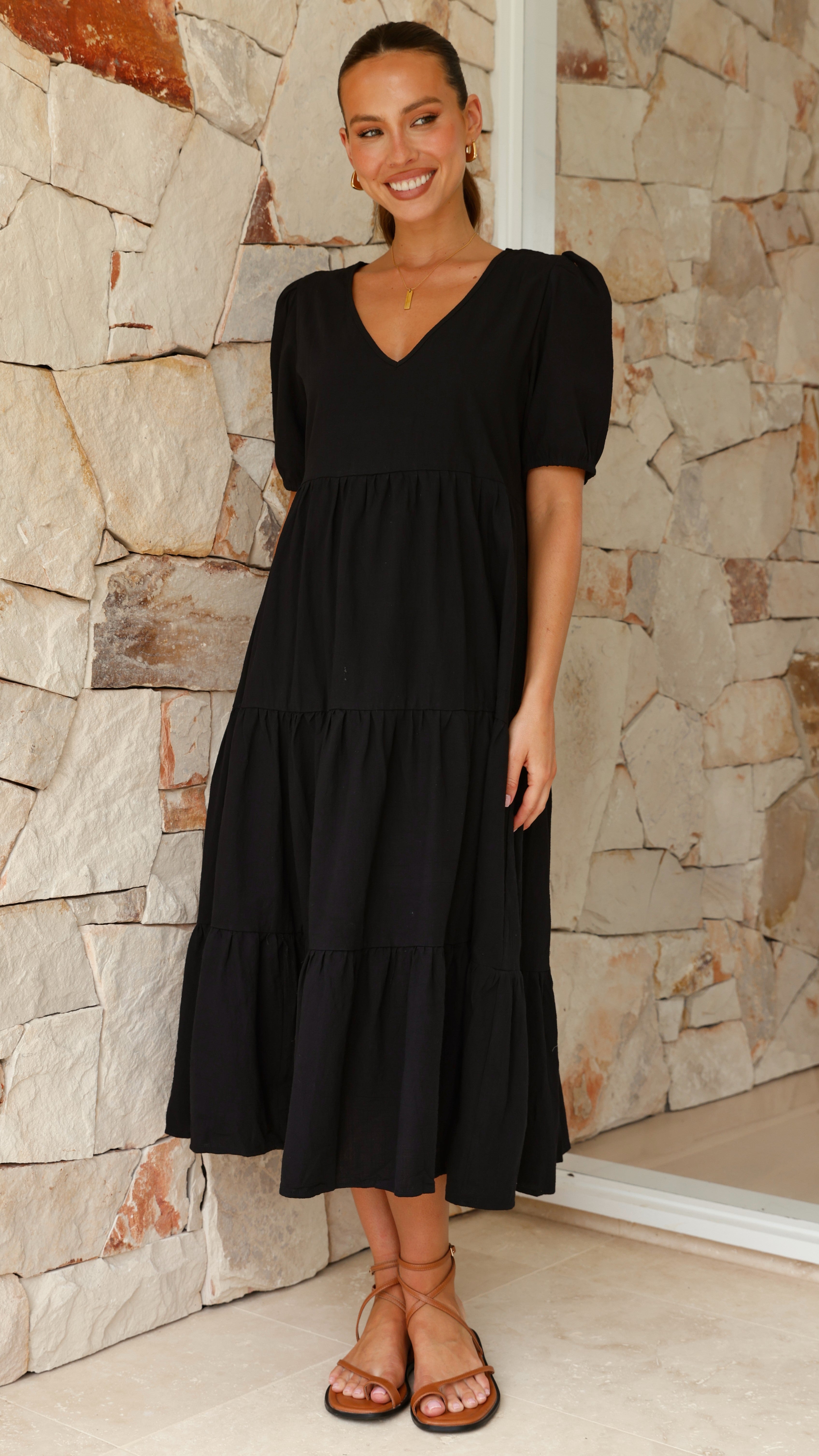 Prue Midi Dress - Black