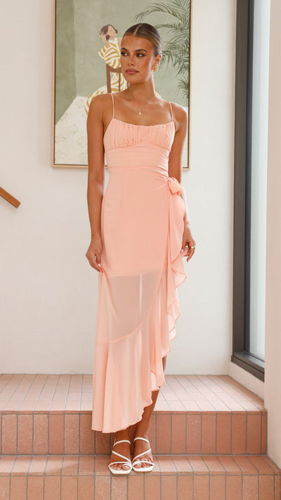 Load image into Gallery viewer, Caliste Midi Dress - Peach - Billy J
