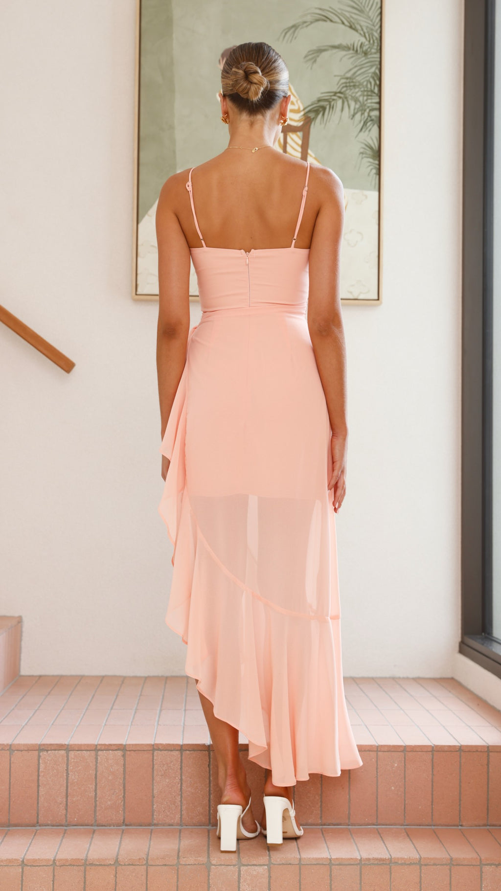 Caliste Midi Dress - Peach - Billy J