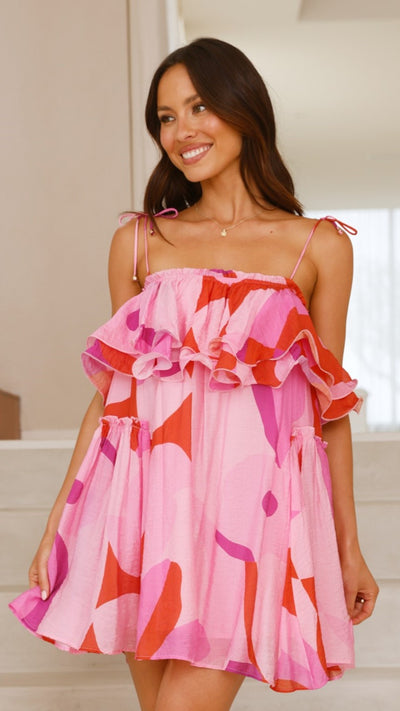 Load image into Gallery viewer, Jolene Mini Dress - Pink - Billy J
