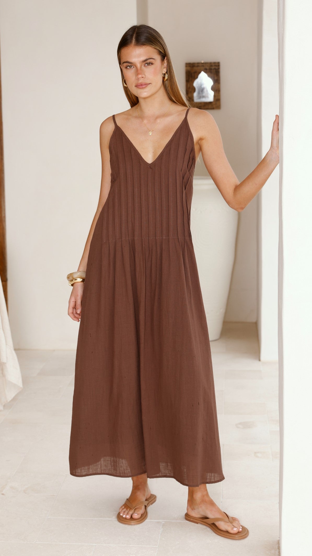 Aspen Maxi Dress - Chocolate - Billy J