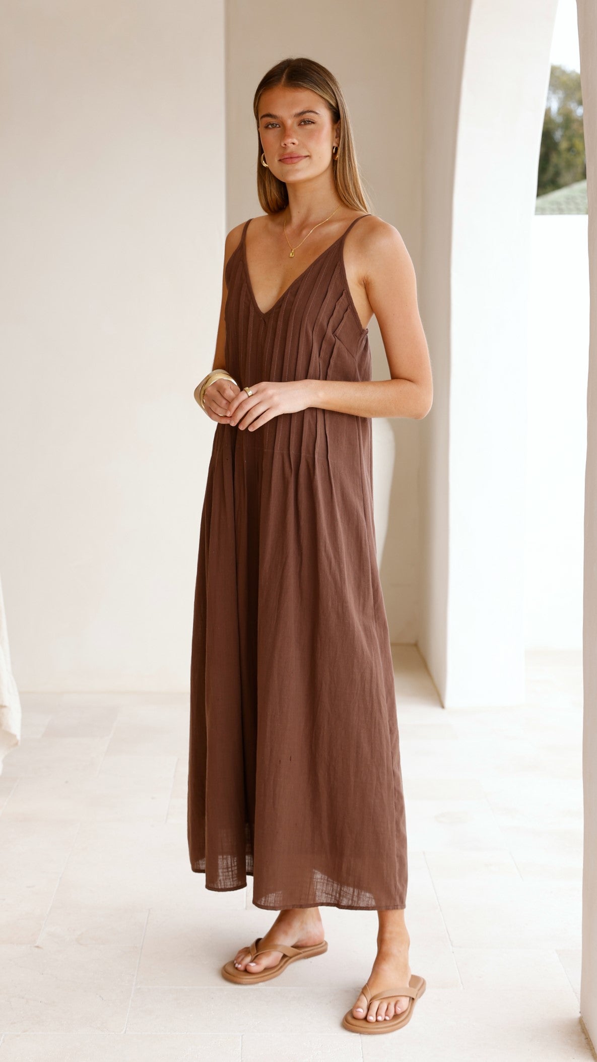 Aspen Maxi Dress - Chocolate - Billy J